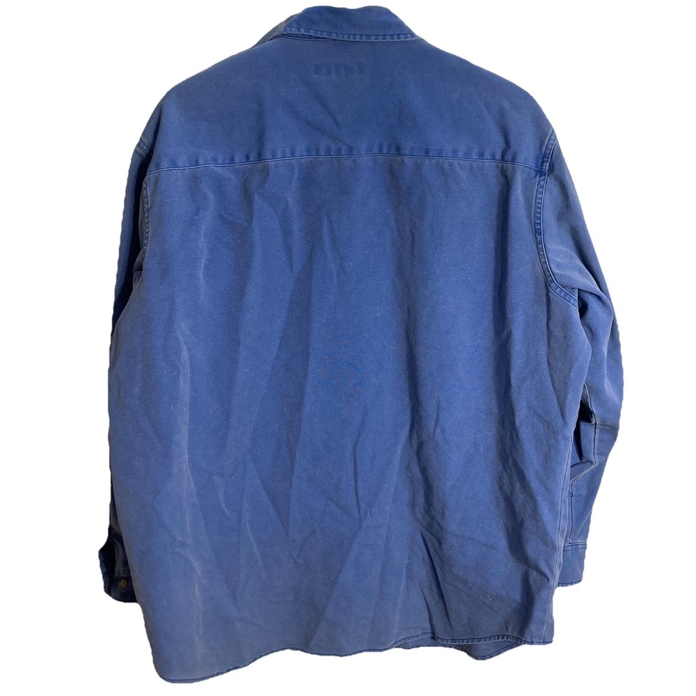 Vtg J Peterman Thick Flannel Button Up Shirt Mens Large Blue 90's 80's - Picture 4 of 8